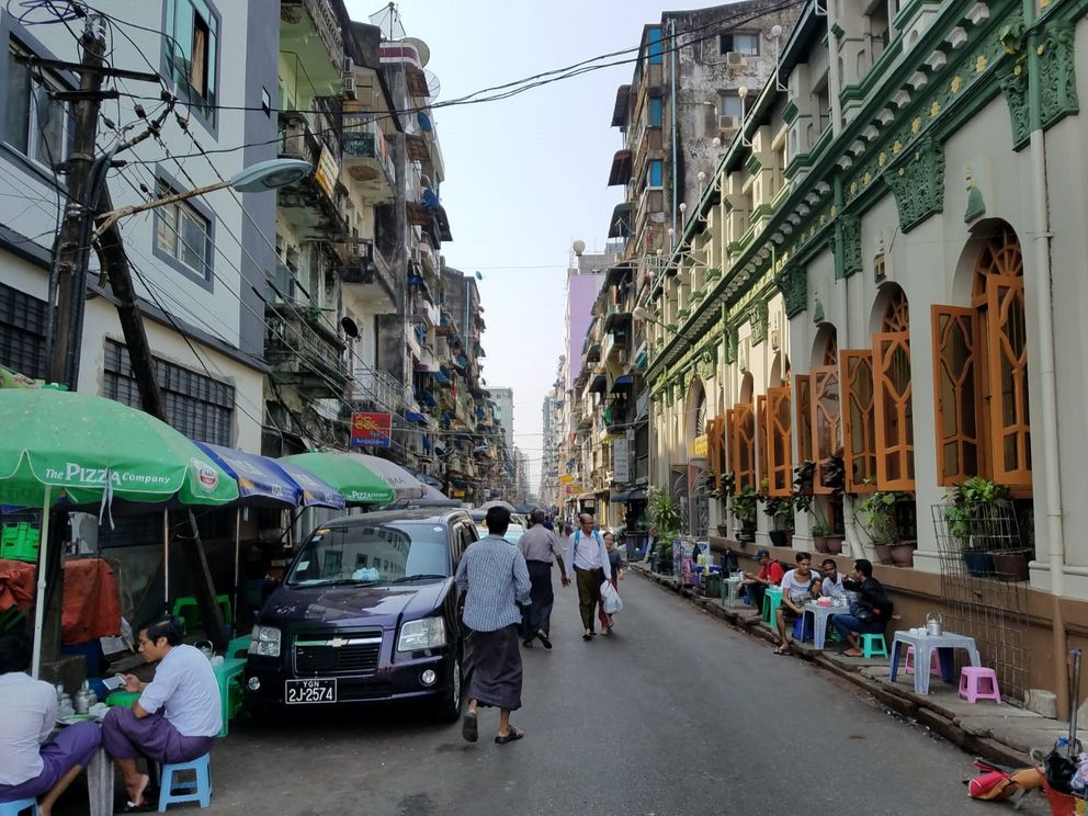 Busy streets of Yangon