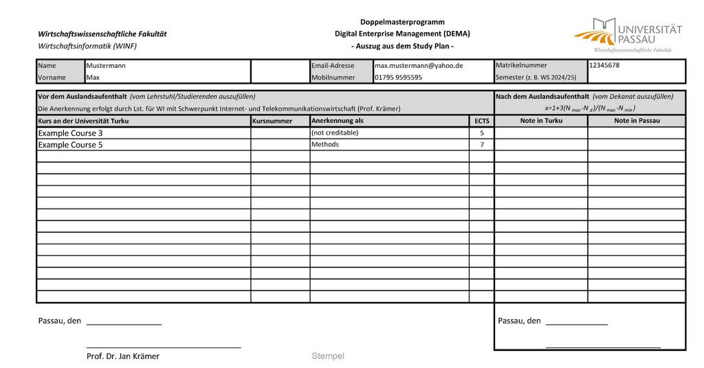 Study plan