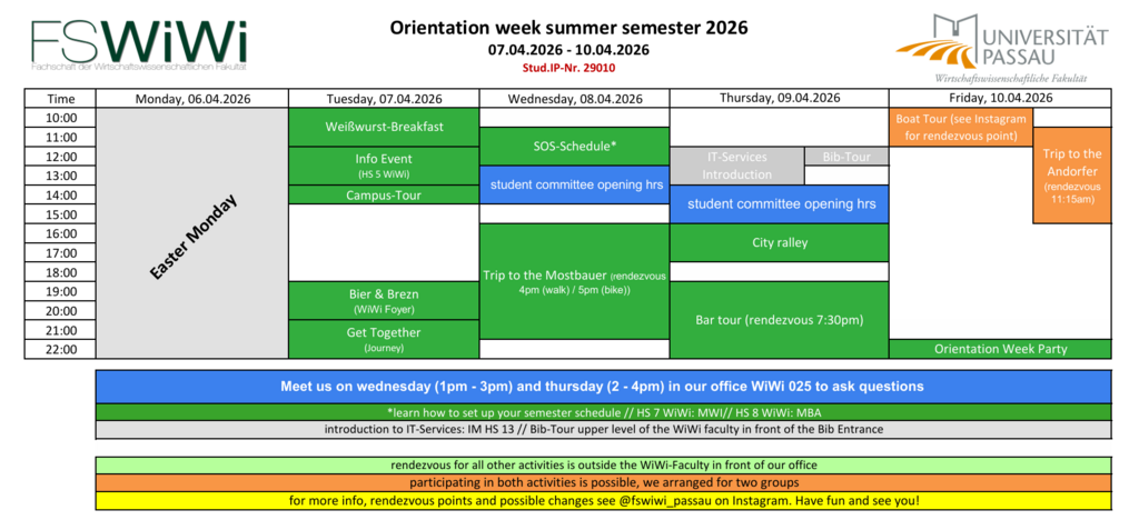 Orientation Week Programme WiSe 2025-26 FS WiWi