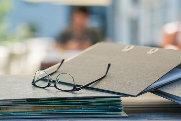 Folder with glasses