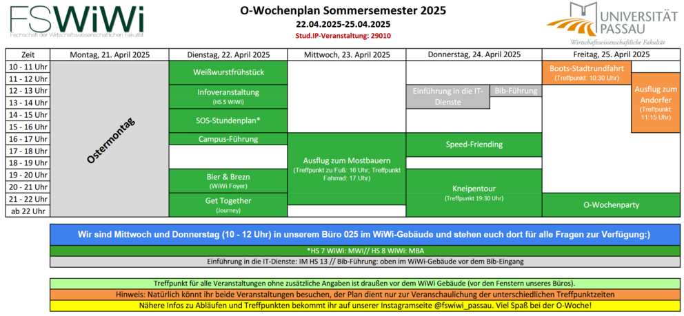 O-Wochenplan SoSe 2025