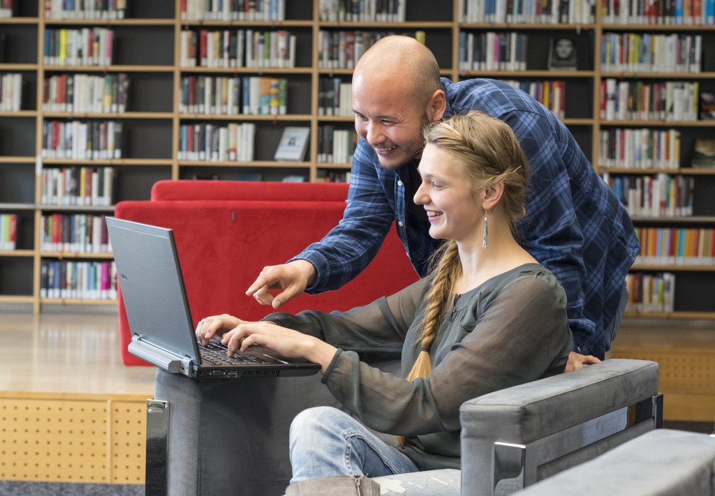 Students in the University's library
