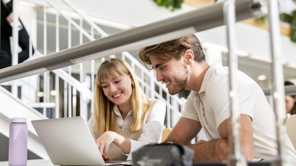 Students in the library