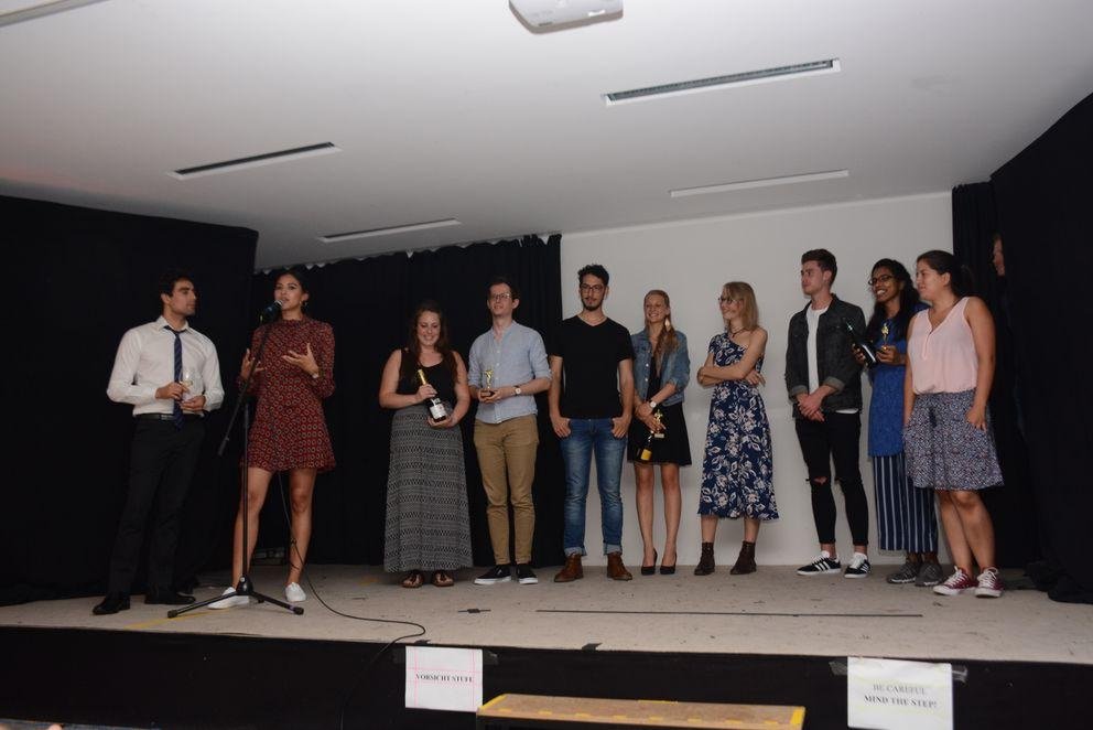 The hosts and winners of the Short Film Night 2018