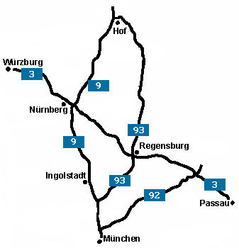 Autobahnanfahrt nach Passau